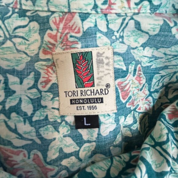 Vintage Tori Richard Honolulu Mens Floral Print Button Up Hawaiian Shirt Large - Picture 3 of 8